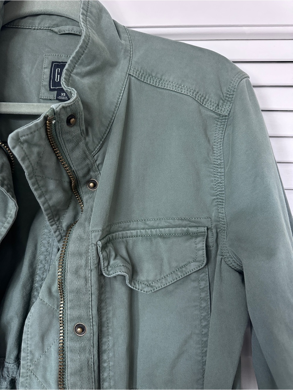 GAP Green Utility Field Jacket Drawstring XS - Picture 7 of 13